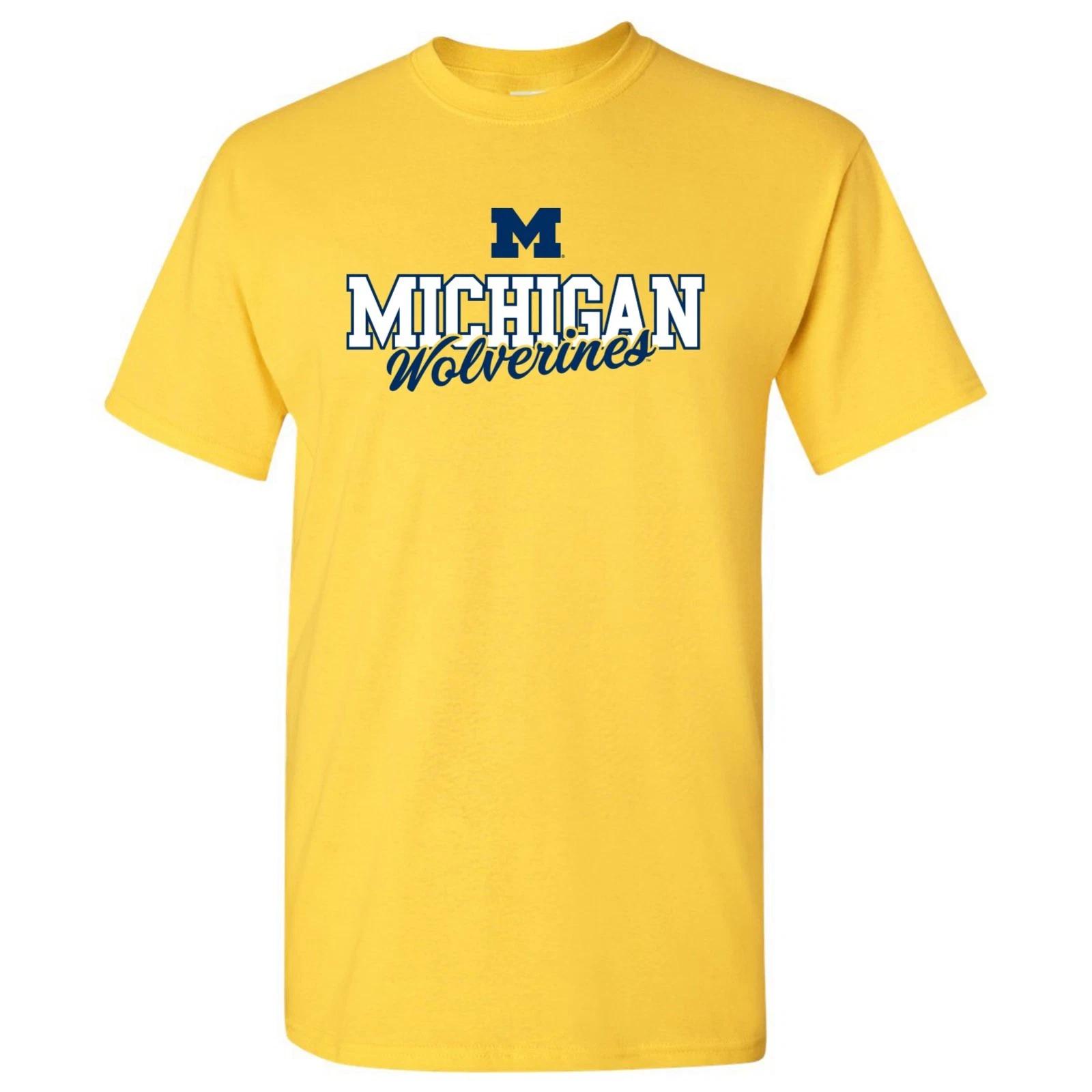 Michigan Wolverines Fresh Script Licensed Unisex T-Shirt 4XL