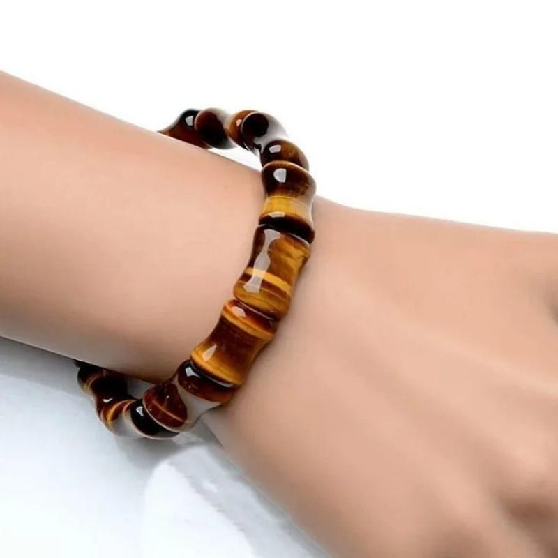 Tigerauge Stein Bambus Knoten Hand Reihe Hoher Tiger Klarer Stein Einzelner Kreis Armband Armband