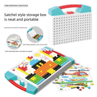 373 pièces Ensemble de jouets Mosaïque Créative pour Enfants Nail Art Puzzle d'Image Composite Kit Champignon Jouets Éducatifs Amusants