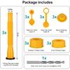 Gas Can Spout Replacement,Fuel Can Spout,Gas Tank Nozzle,Gas Tank Spout,(3Kit-Yellow) With 3 Coarse Thread Caps & 3 Fine Thread Caps,Flexible Pour