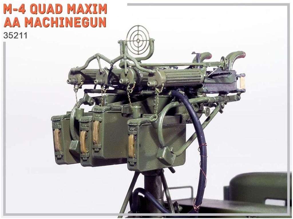 Miniart 1/35 Scale Soviet M-4 Quad Maxim AA Machine Gun Plastic Model Kit MA35211