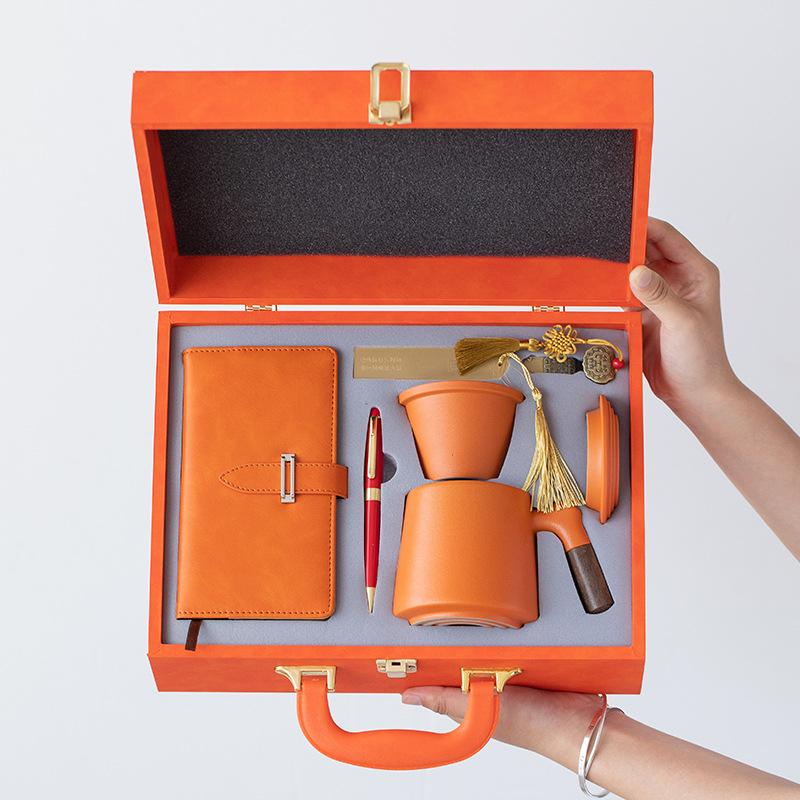 Guochao Creative Company's annual meeting business gift set, Teacher's Day souvenir, custom ceramic water cup, office cup