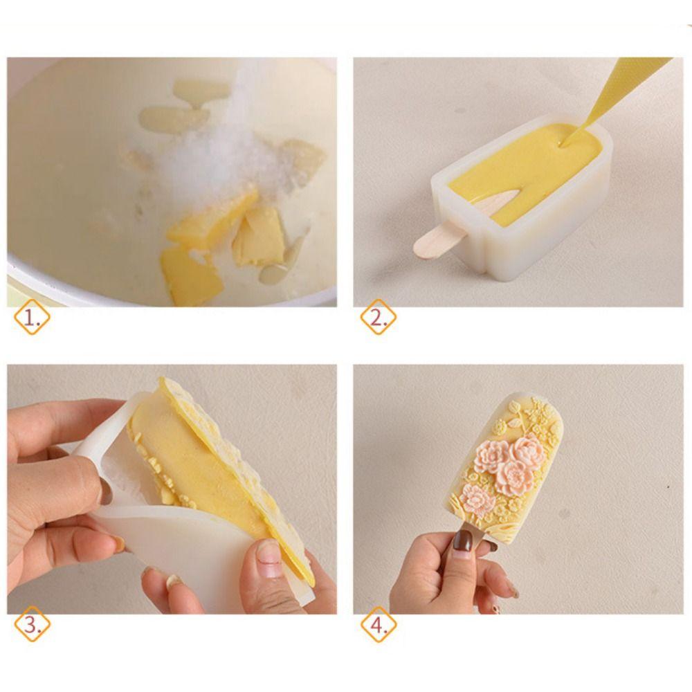 Silicone Popsicle Silicone Mold Soft Popsicle Ice Tray Ice Cube Mold  For Ice Cream Pudding Jelly
