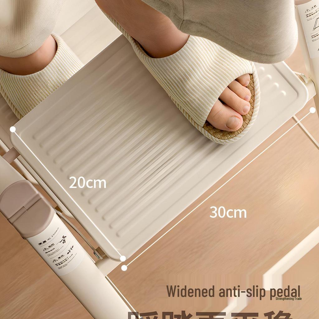 Compact Multi-Functional Telescopic A-Frame Ladder: Lightweight, Thickened, 3-Step Household and Indoor Folding Climbing Ladder