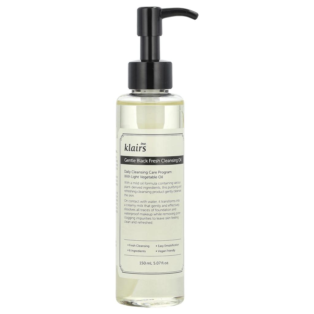 Klairs, Gentle Black Fresh Cleansing Oil, 150Ml(5.07Fl Oz)