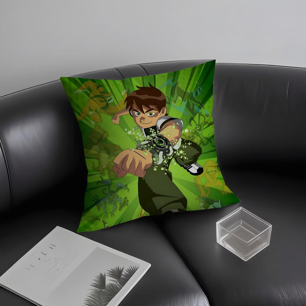 Cartoon B-Ben 10 Cool Cushion Cover Pillowcase Ultra Soft Skin Friendly Fabric Cloud Like Comfort & Concealed Zipper