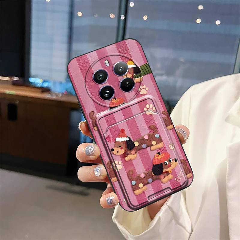 Durable Card Sleeve Phone Case For Realme12 Pro 5G/12Pro+/Extreme Edition Card Slot Full Wrap Protective Anti-knock Cute