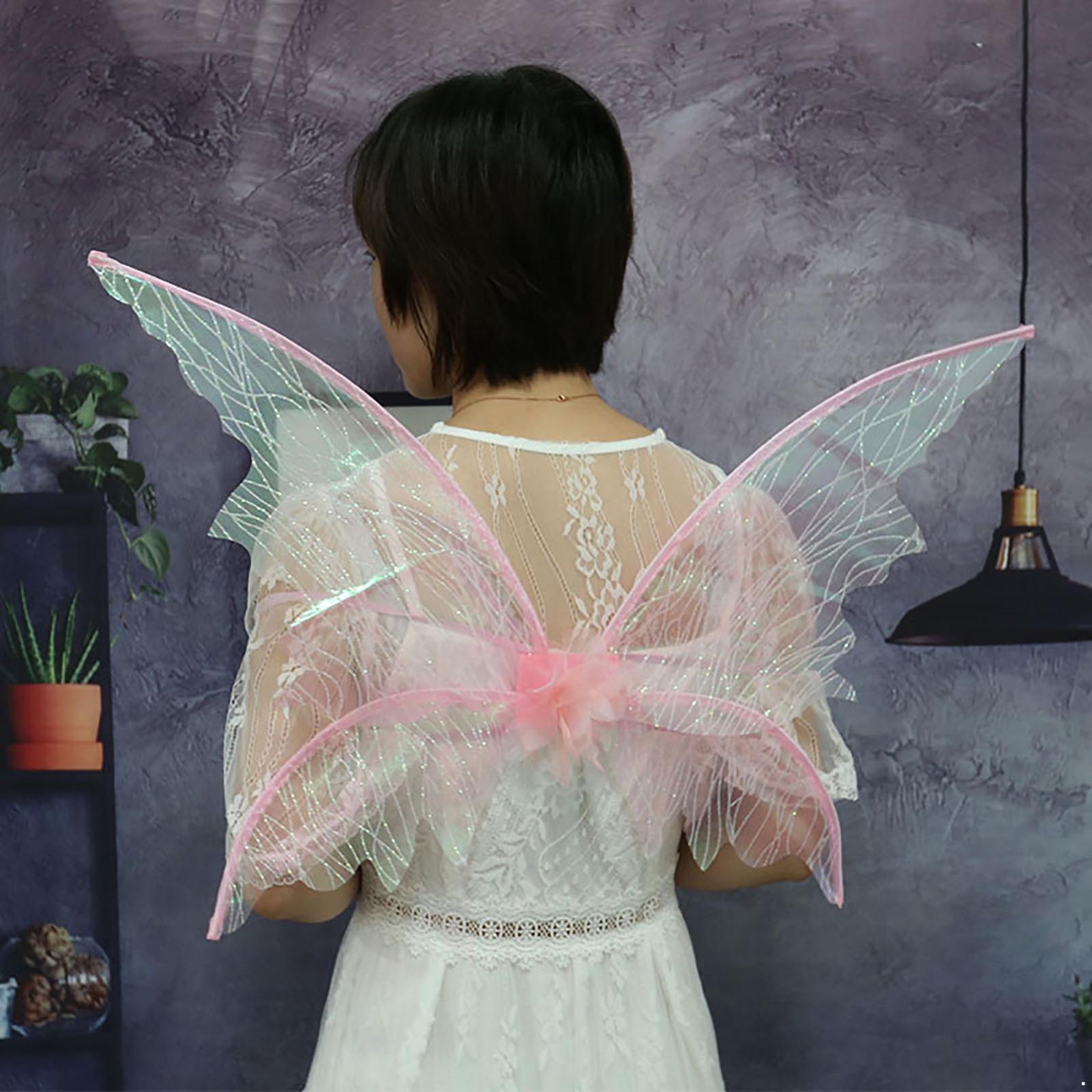 

Фея Ельф Принцеса Крила Ангела Дівчина День захисту дітей Сценічні костюми Хеллоуїн Косплей Крила метелика Фотографія One Size золотий