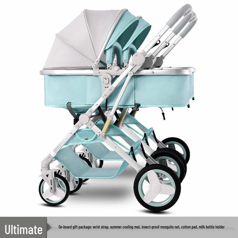 Detachable Twin Dragon & Phoenix Lightweight Folding Stroller for Newborns and Infants