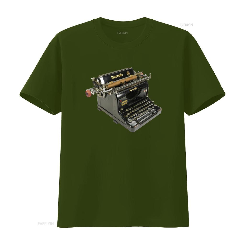 Vintage Burroughs Typewriter T Shirt for Retro Tech Lovers vintage Washed streetwear designer clothes Versatile Casual Stylish