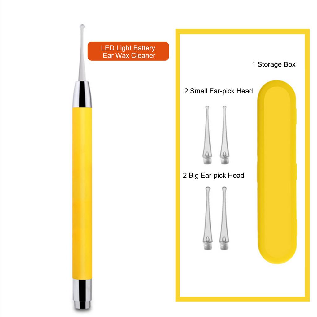 Baby Ear Wax Cleaner LED Light Ear Cleaning Earpick Earwax Remover Luminous Ear Curette Light Spoon Health Care Tool For Adults & Kids