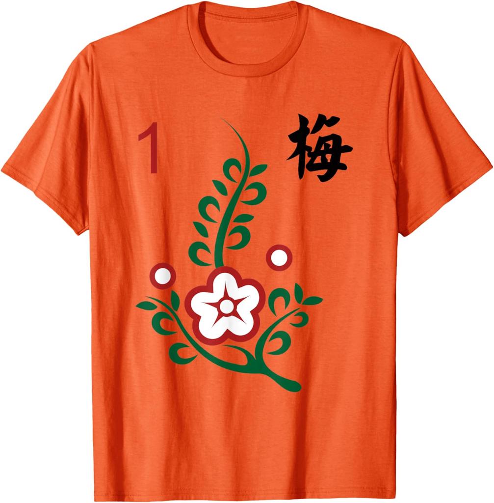 Mahjong One of Bamboo Plum Blossom Character Graphic TShirt Short Sleeve Crew Neck Cotton Tee