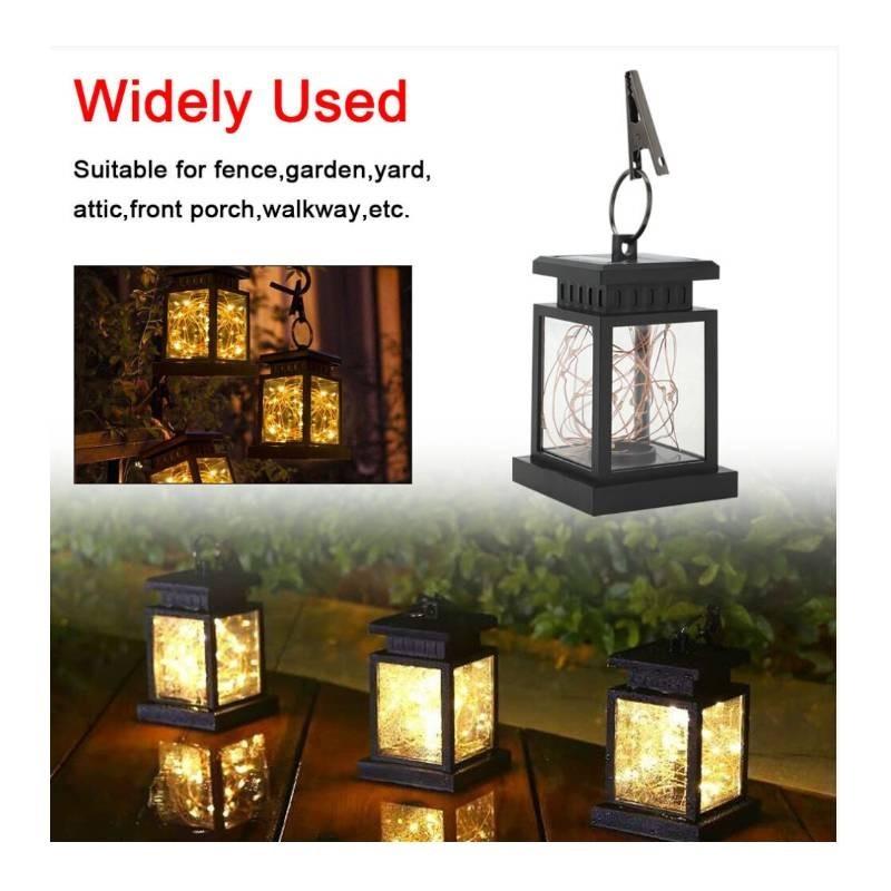 Charming Outdoor Garden Solar Copper Wire Star Lights With Led Lantern Design