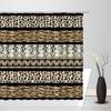 Leopard Print Shower Curtain African Animal Leopard Skin Pattern Stripes Patchwork Creative Art Home Bathroom Decor Fabric Curtain with 12