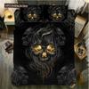 Skull Chevalier Duvet Cover Set King Size Horror Skeleton Bedding Set Day Of The Death Comforter Cover 2/3pcs For Boys Men Gifts