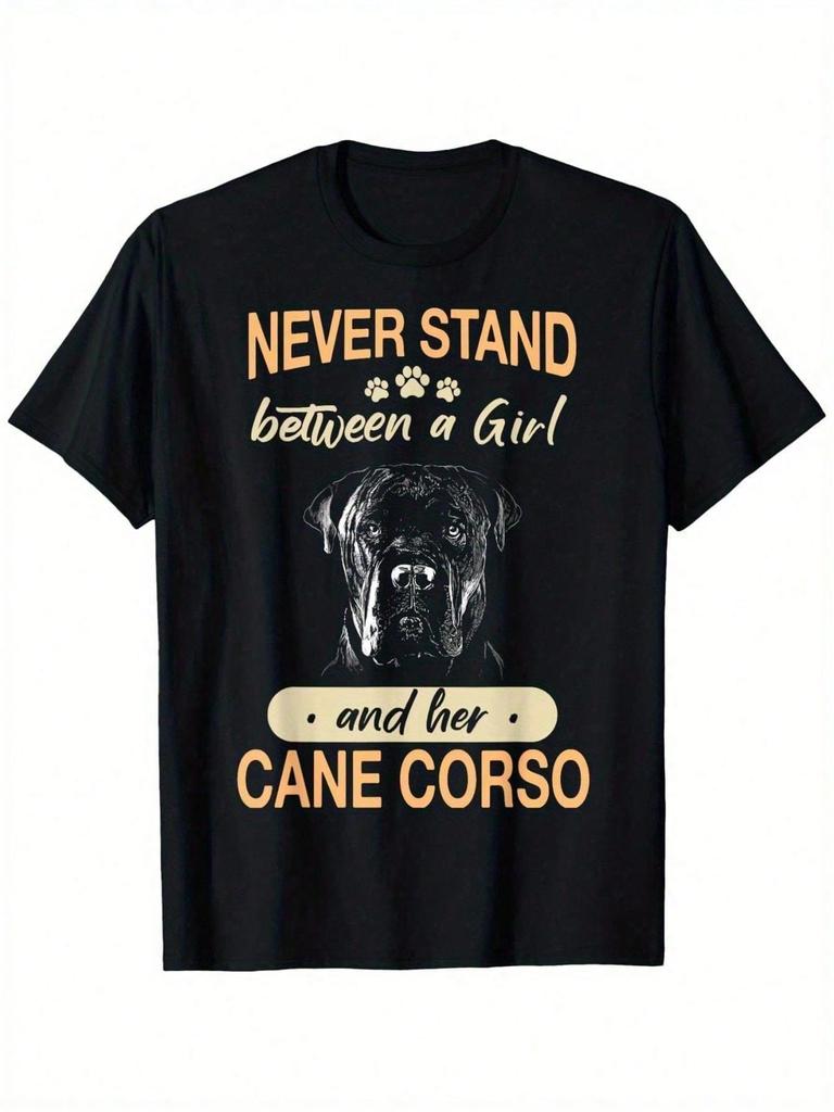 Local Warehouse Cane Corso Italian Dog TShirt 180G Printed Round Neck Hot Style Short Sleeves Durable and Machine Washable
