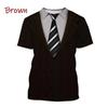 Summer Men's TuxedoRetro Tie Suit  Bow Tie 3d Print T-shirt Casual Short-sleeved Street Funny Fake Suit Top