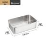 Rectangular Stainless Steel Fresh-keeping Box with Lid for Home and Commercial Use - Ideal for Refrigerator Storage, Meal Prep, and Cafeterias.