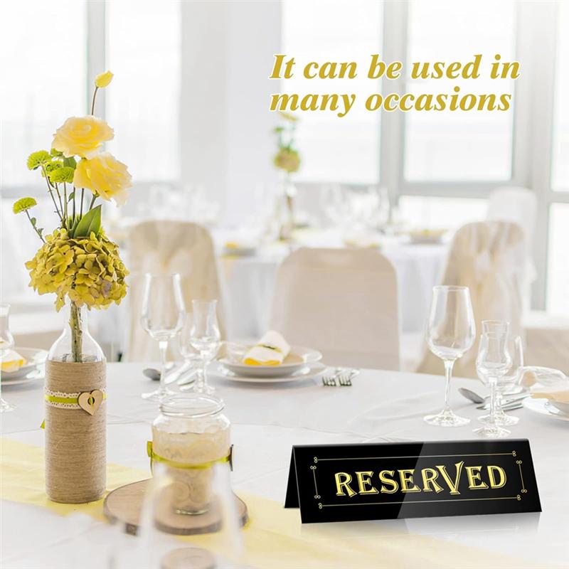A74E-For Wedding For Restaurant, Office, Meeting Chairs 20PCS Acrylic Reserved Table Tent Signs, Reservation Seat Signs