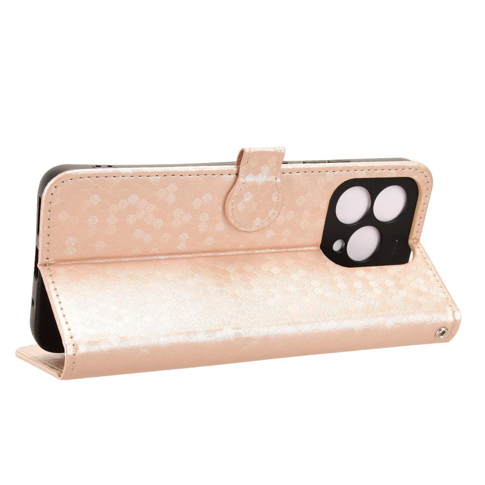 For Cubot A40 Wallet Case Dot Pattern Imprint PU Leather Phone Cover with Wrist Strap