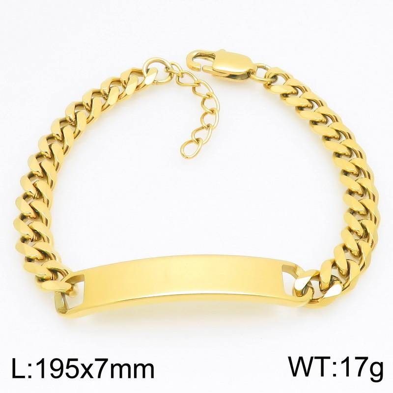 Trendy Engravable ID Curb Chain Bracelet for Men Women Stainless Steel Adjustable Wristband Jewelry Ideal for Personalized Gifts