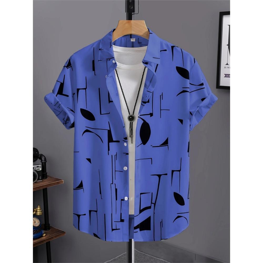 Simple Men's Shirt 3D Printed Retro Fashion Topshort Sleeve Beach Sweatshirt Street Hawaii Short Sleeved Shirt Men's Clothing