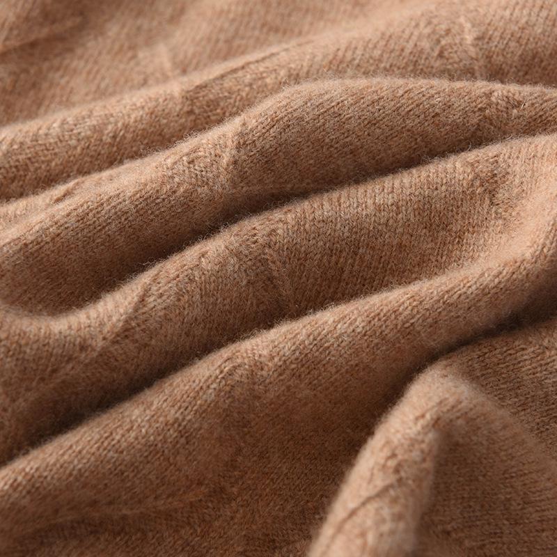 Men's Cashmere Sweater - Autumn/Winter Collection: Round Neck, Loose Fit, Solid Color, Business Casual Knitted Pullover