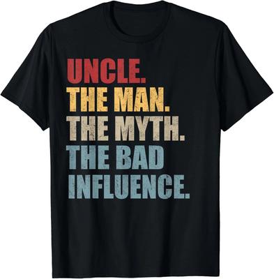 Vintage Lustiger Onkel Mann Mythos Schlechter Einfluss Lustiges Shirt Geschenk Unisex T-Shirt