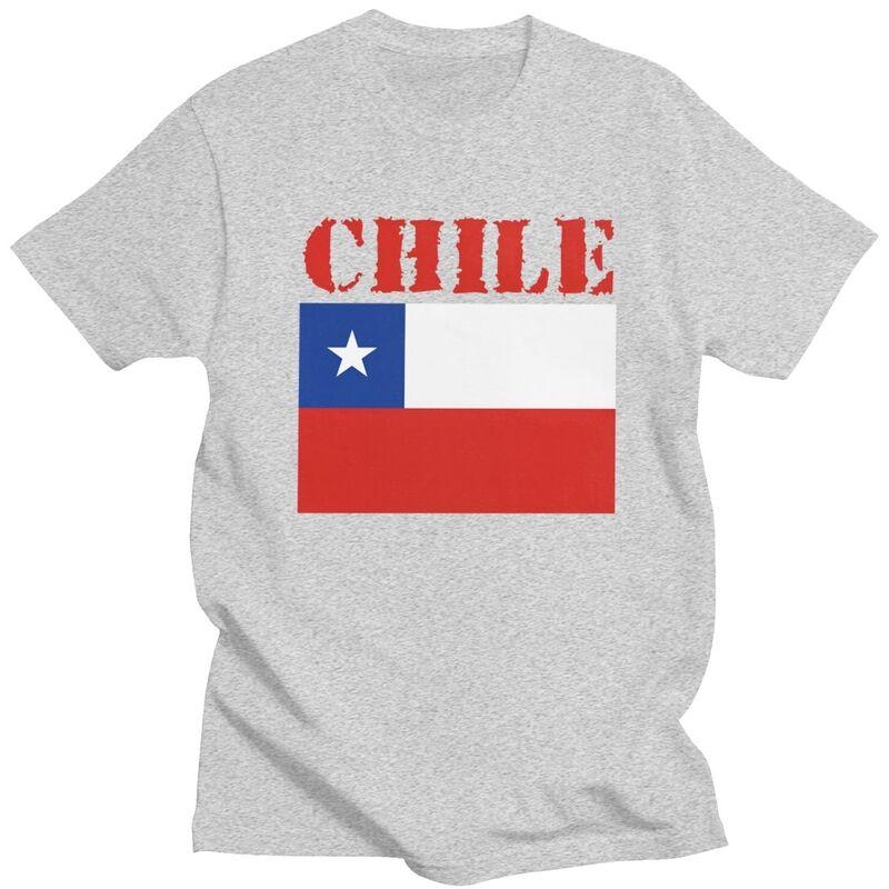 Custom Fashion Chile Flag T Shirts Men Tshirts Streetwear Tee 100 Cotton Slim Fit Tshirt Gift
