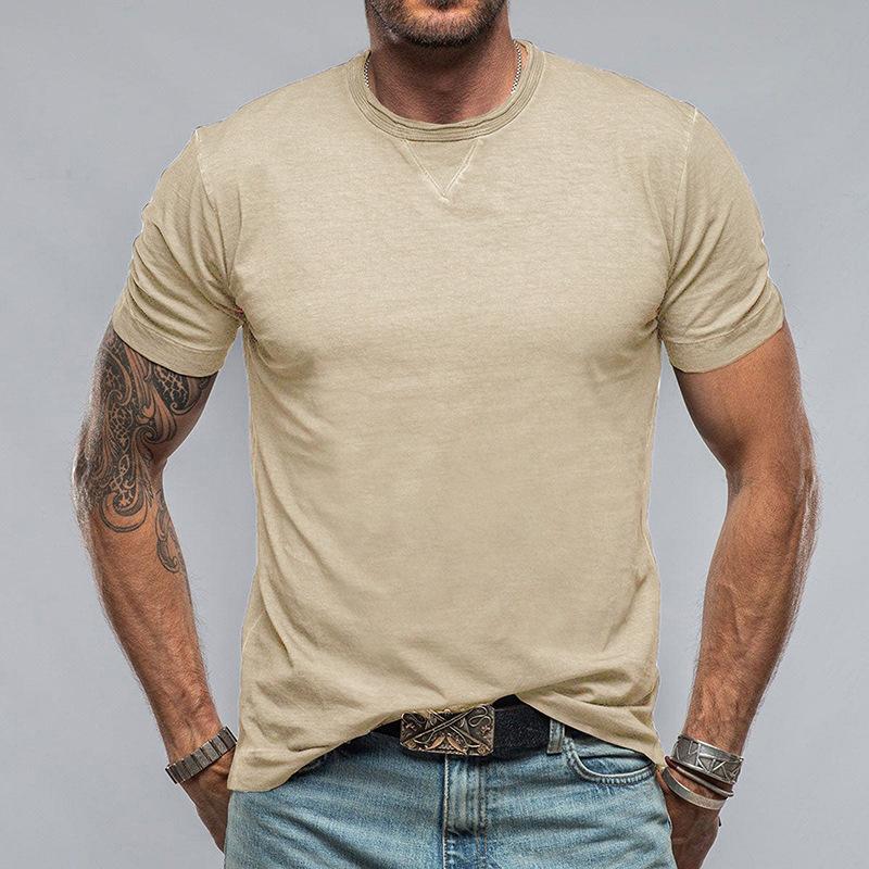 Men's Short Sleeve T Shirts Fit Soft Athletic T-shirt Moisture Wicking Casual Tee Tops Crew Neck Solid Summer Breathable Lightweight T-shirts for Men