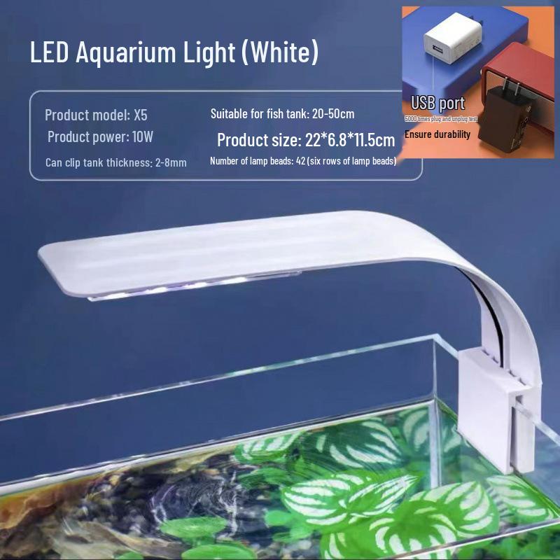 Ultra-thin LED Fish Tank Light: Color-enhancing, Energy-saving, Splash-proof, Full Spectrum, Three-color Dimming Clip Light