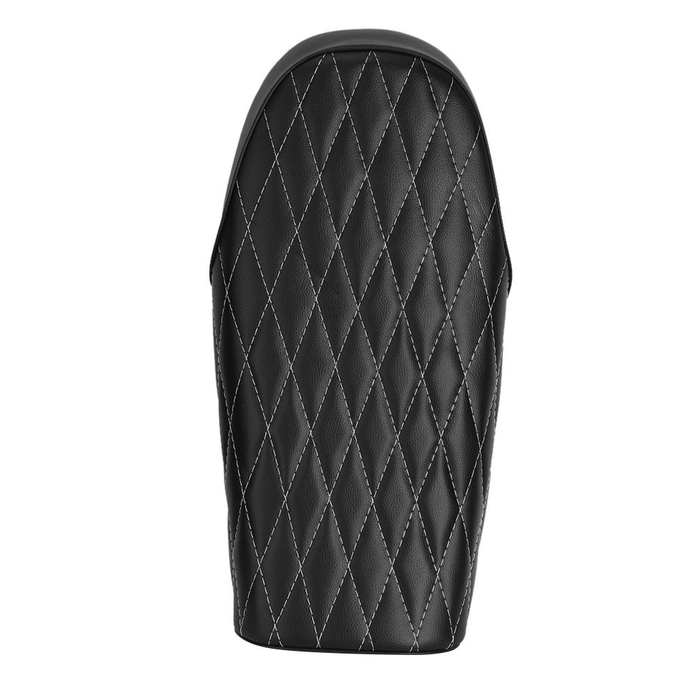 PU Leather Flat Vintage Style Motorcycle Seat Cushion Saddle Fit For CB CL AX100 CG125 Black