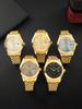 Golden Circular Pointer Quartz Watch Durable Design Suitable for Daily Wear Fashionable and Practical Wristwatch