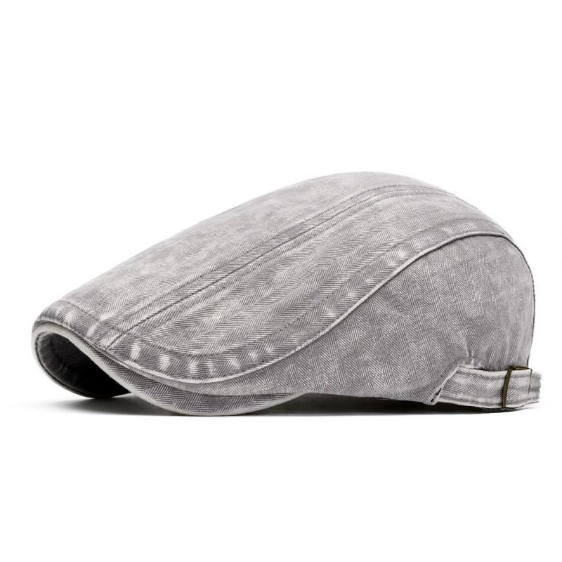 Cottonwashed Blue Denim Beret Hat For Men And Women Casual Fashion Accessory
