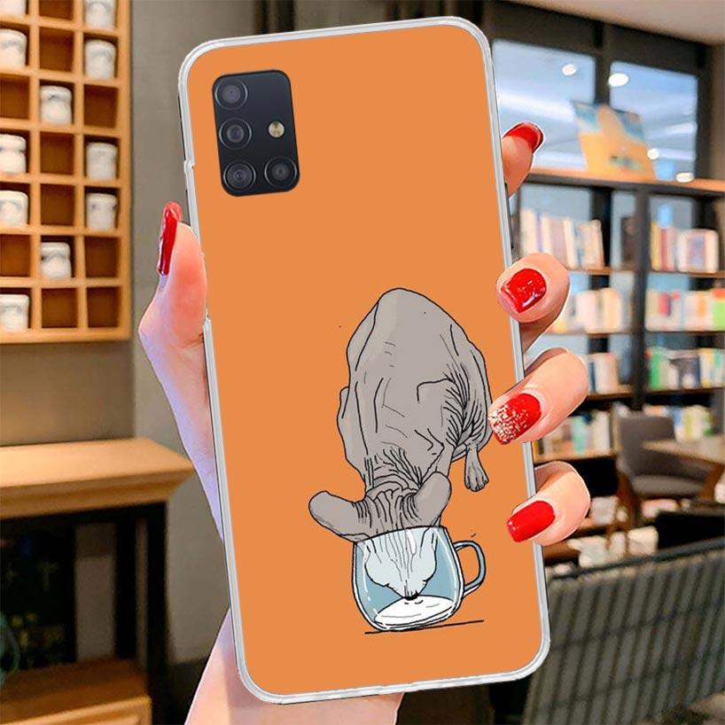 Lavaza Sphynx Sphinx Cat Cover Phone Case For Samsung Galaxy A12 A22 A32 A52 A72 A02S Phone Case Note 20 Ultra 10 S10 Plus A51 A