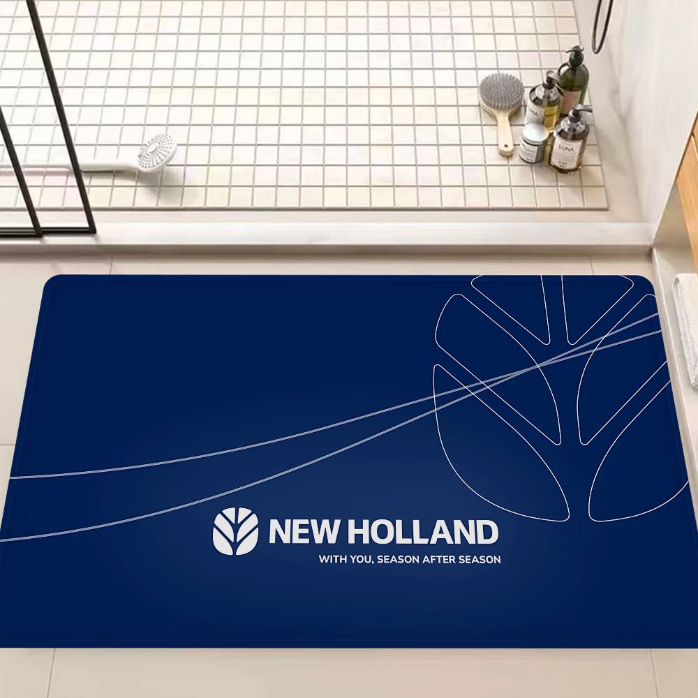 New H-holland Logo Room Mats Anti-slip Absorb Water Long Strip Cushion Bedroon Mat Household Carpets