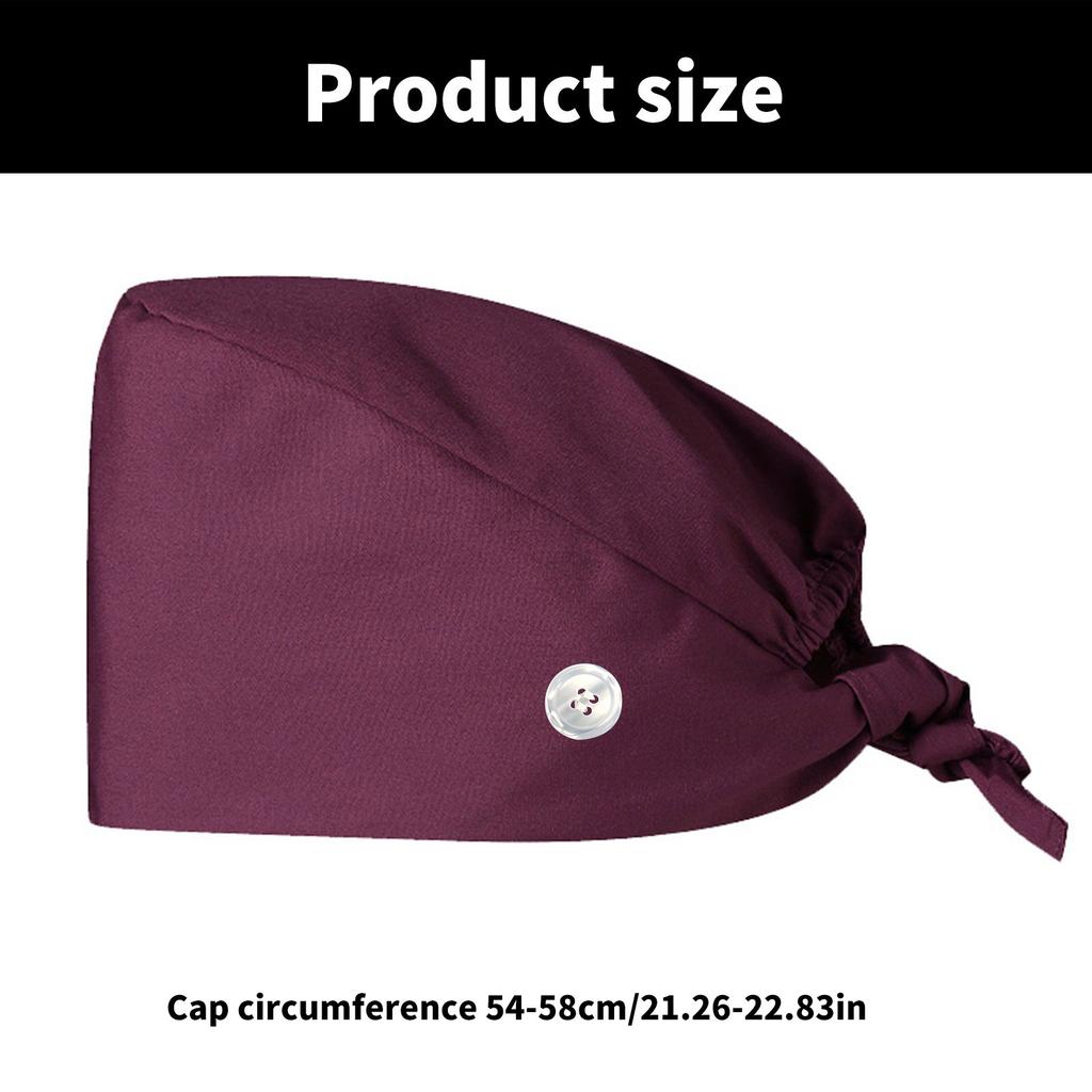 Working Hat for Women Man Solid Color Scrub Cap Doctor Hat Nurse Hat Adjustable Surgical Cap Beauty Salon Working Hat