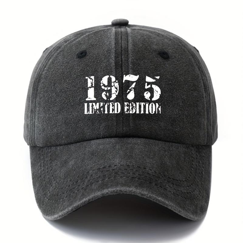 Unisex Baseballová čepice s potiskem písmen 1975 LIMITOVANÁ EDICE Kšiltovka se zakřiveným okrajem Vypraná Retro Outdoorová Lehká Kšiltovka