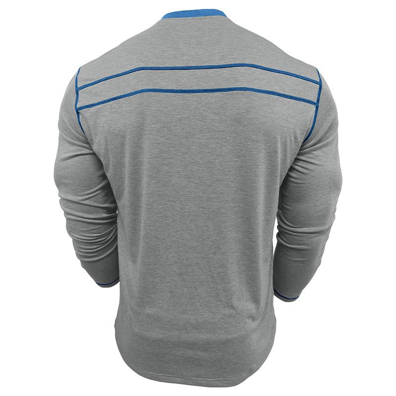 Shoulder Sleeves Men'S Long Sleeved Patchwork T-Shirt Casual Top