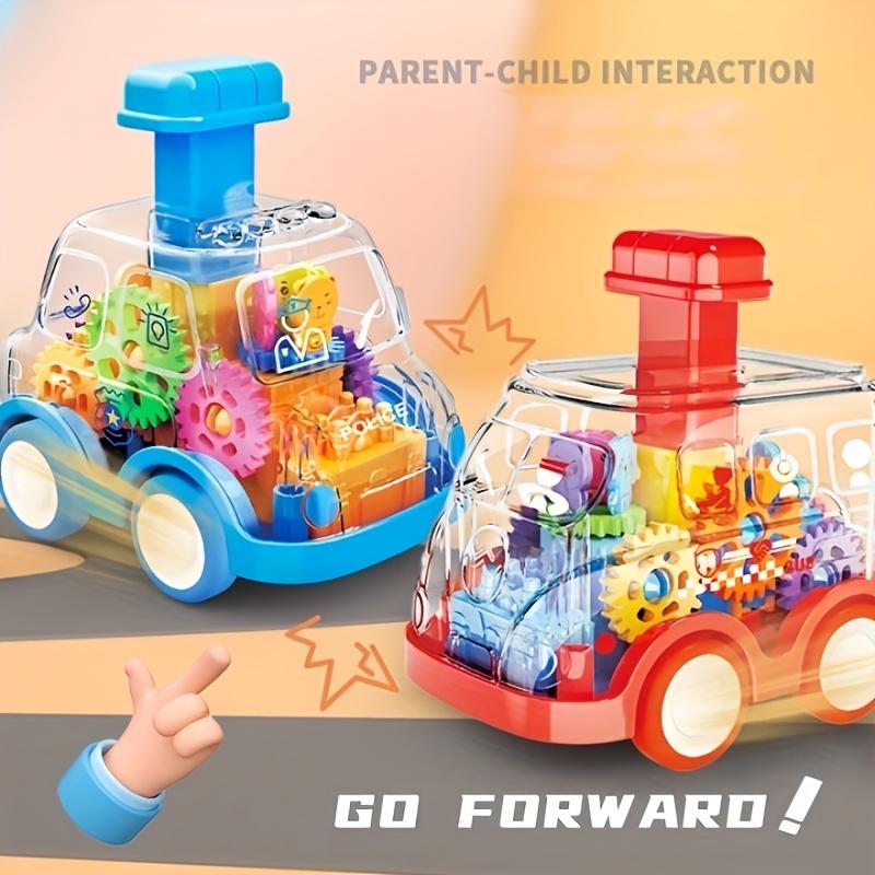 Exciting transparent gear-driven racing car toy for kids - durable, safe and shatter-resistant - perfect educational puzzle game for boys aged 3-6