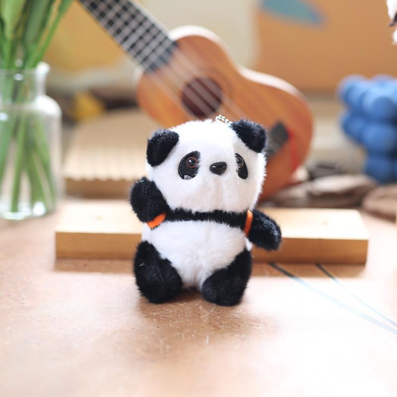 Cute Panda Plush Backpack Charm And Soft Stuffed Toy With Keychain Multi Colors