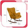 Scandinavian Vika Wing Chair, Rocking, On Runners, Family Meble, Mustard Yellow