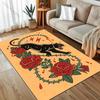 Black Panther and the Thorny Rose Print Carpet for Bedroom Living Room Bedside Sofa Floor Mat Modern Home Decor Area Rug