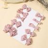 Korean Handmade Pink Bow Hair Clips for Girls