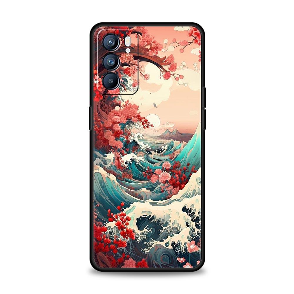Japan The Great Wave Of Kanagawa Case For Oppo Reno8 Reno7 Reno6 Pro A54 5G Find X6 X5 A53 A52 A9 A15 A17 A16 A57 A31 Cover