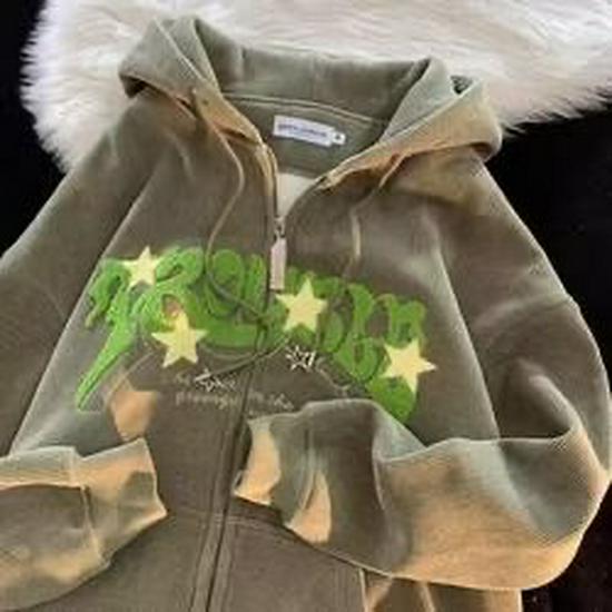 

Ретро уличный повседневный худи на молнии для пар - Тренд осень/зима Extra Large