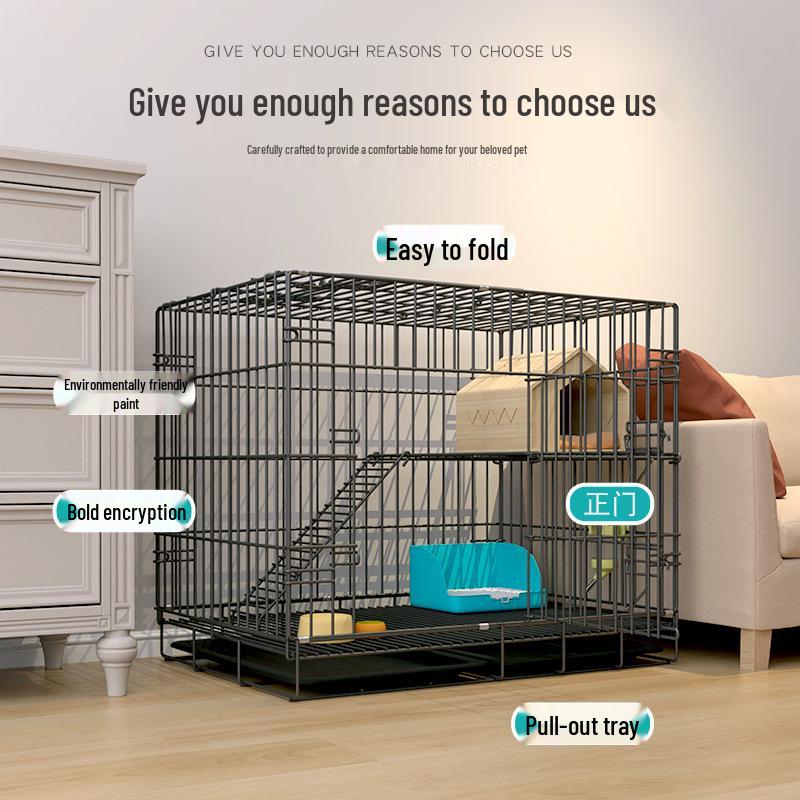 Large Indoor Rabbit Cage with Automatic Manure Cleaning for Household Use