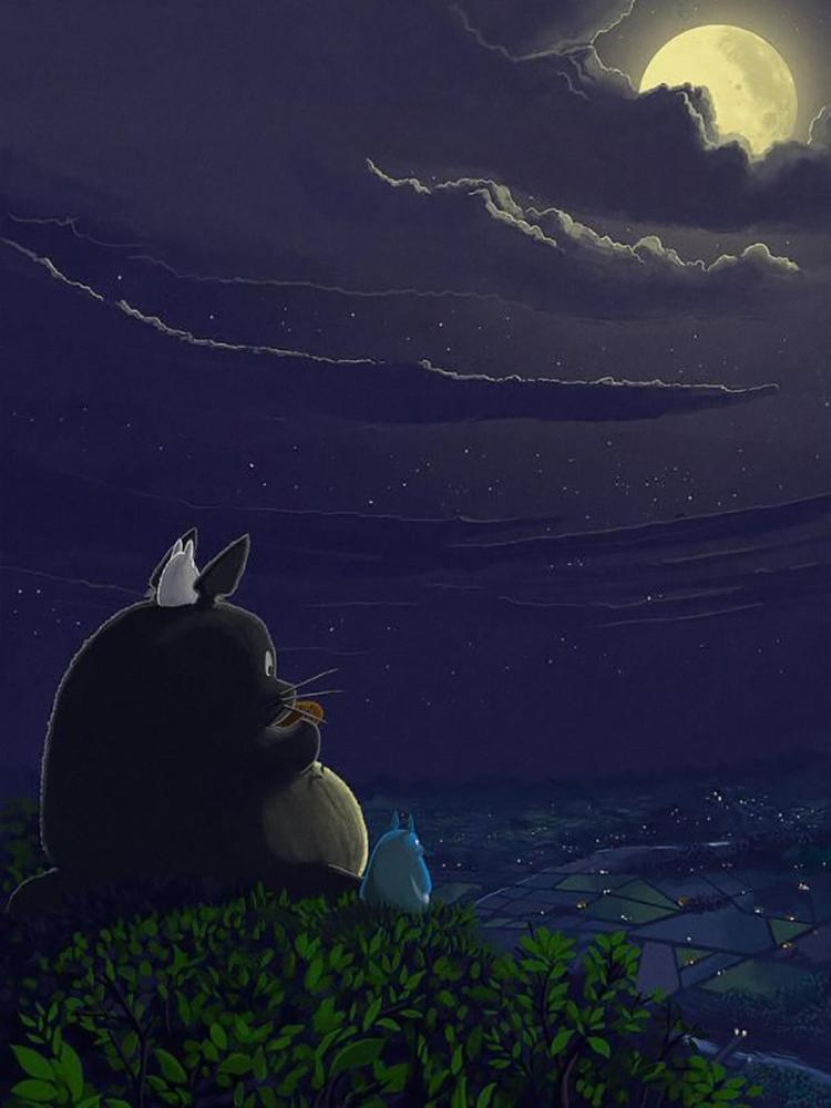 DIY plné kulaté diamantové malování Křížkový steh 3D roztomilé zvířecí komiks Home Dekorativní umění Krajina diamantový obraz 5D diamantový umělecký obraz