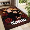 Custom Name Unicorn Pink Flowers Carpet Rug Customizable Soft Washable Anti-Slip Home Living Room Sofa Mats Personalized Rug. 0909122