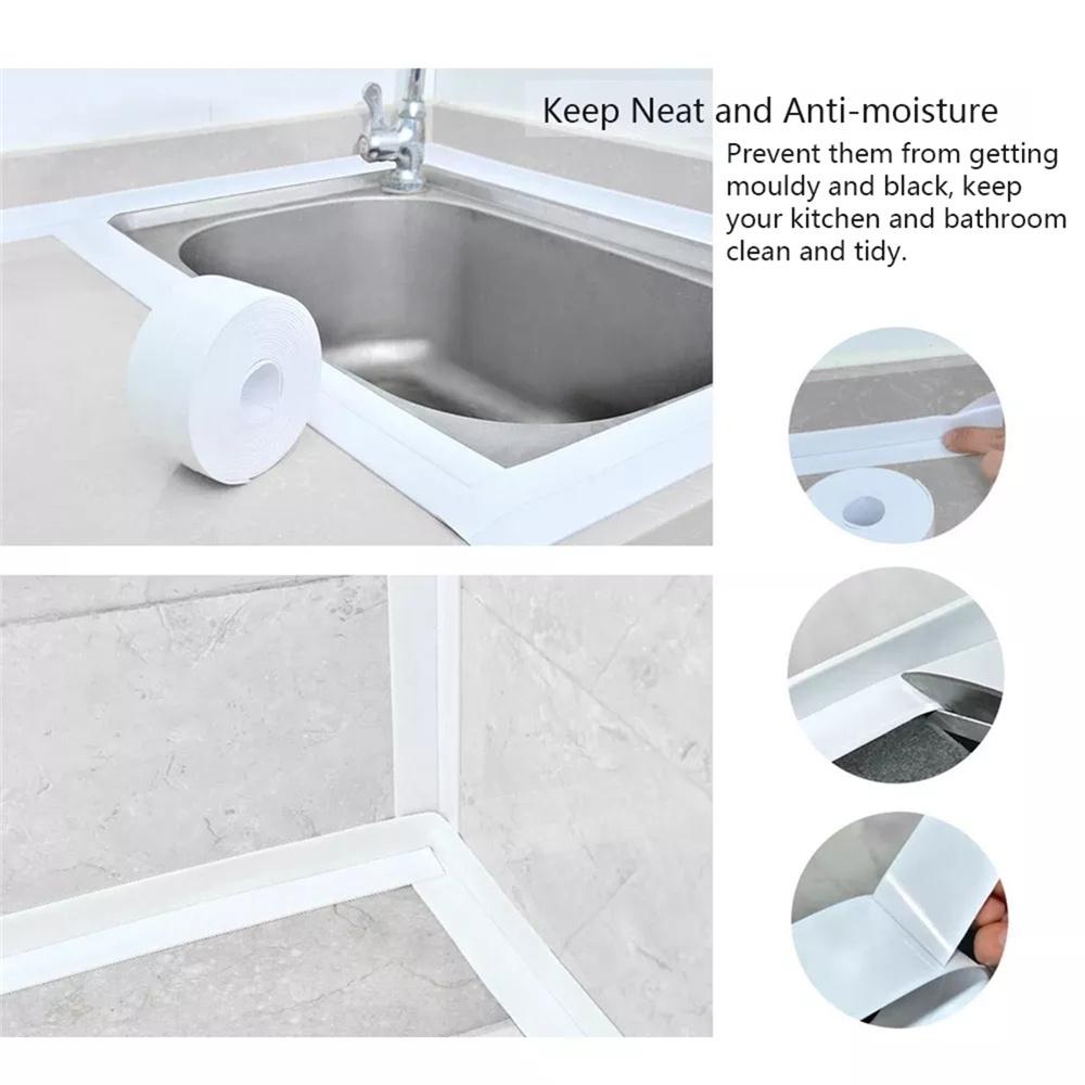 3.2M Pvc Shower Seal Tape Waterproof White